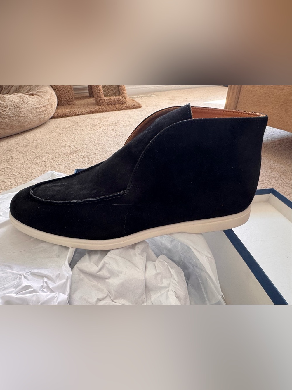 Women’s Black Suede Slip-On Shoes
